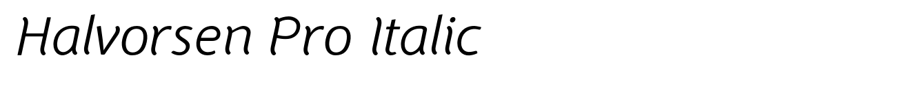 Halvorsen Pro Italic